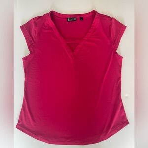 New York & Co 7th Ave Top Womens Size L Pink Sleeveless Feminine Blouse